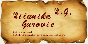 Milunika Gurović vizit kartica